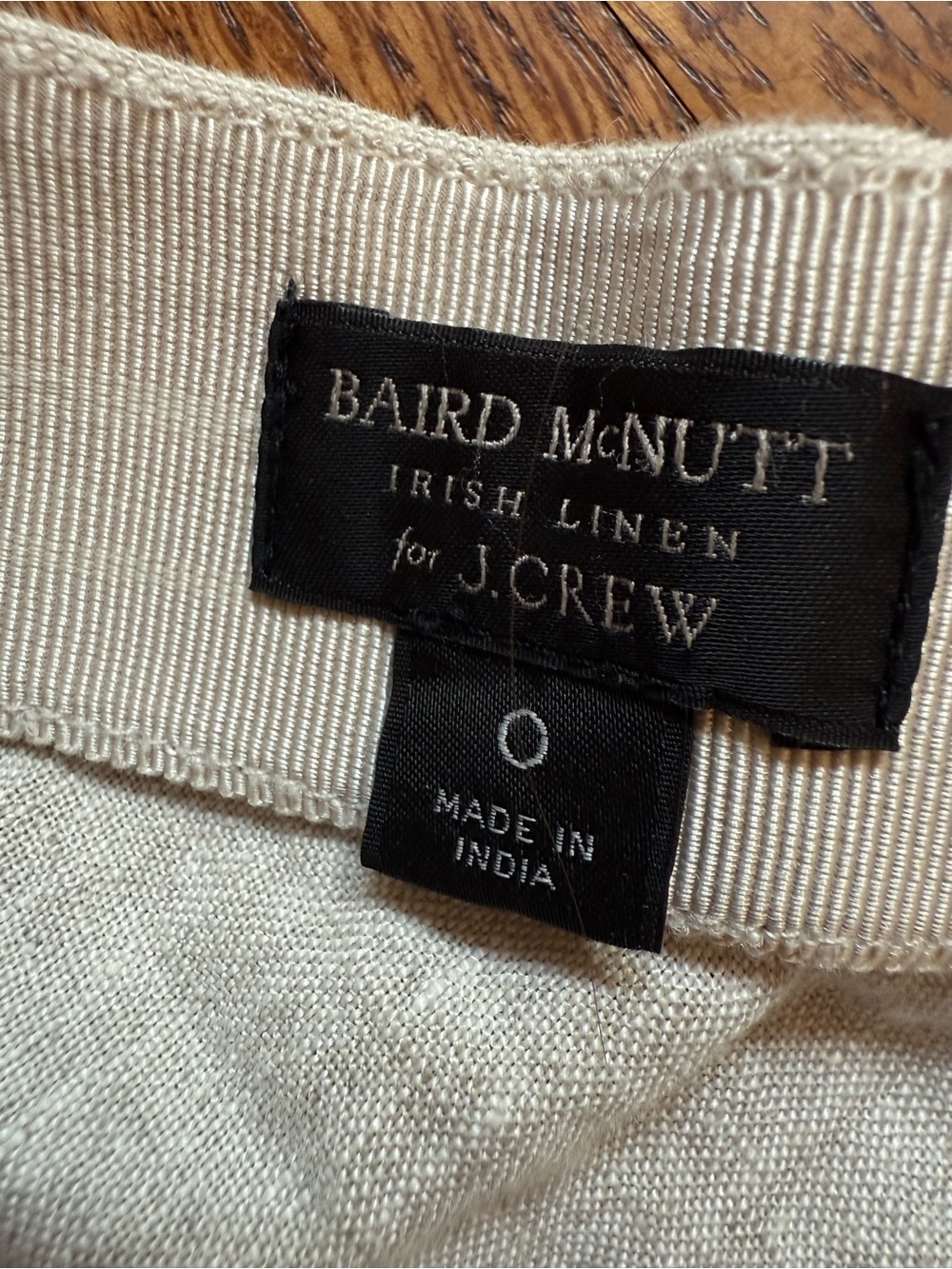 J CREW Baird McNutt Irish Linen A Line Midi Skirt Neutral Coastal Minimalist 0 - Picture 5 of 7